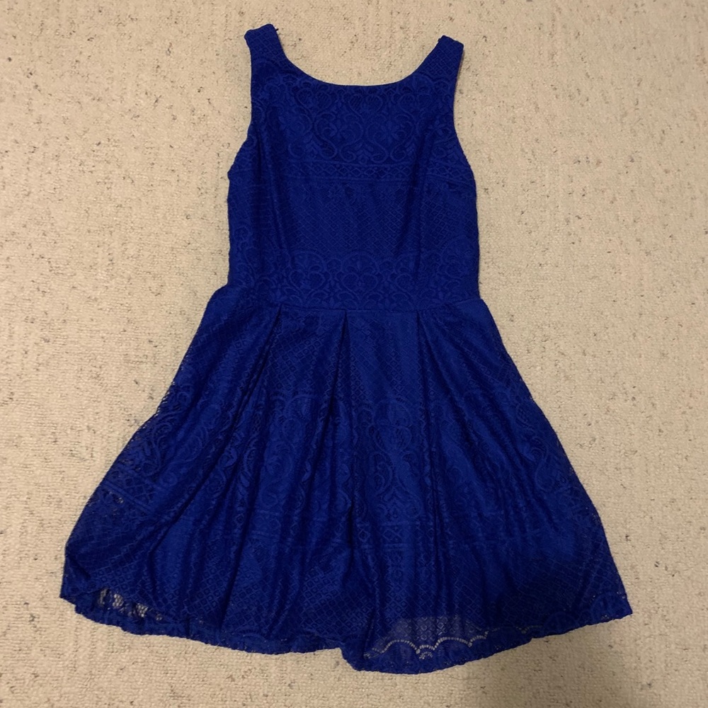 Blue Lace Skater Dress